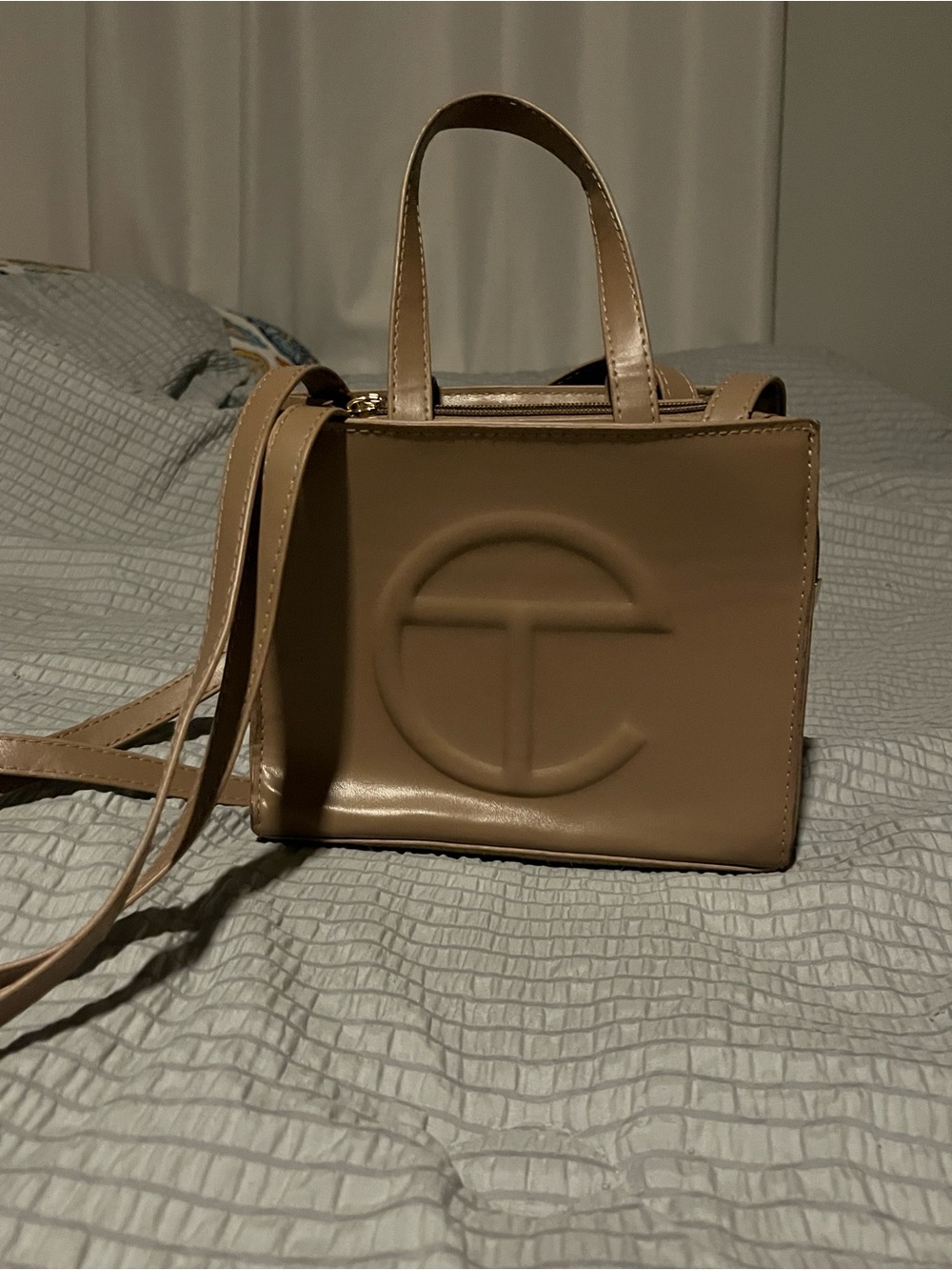 Telfar Small Shopping Bag Tan Vegan Leather Crossbody Tote